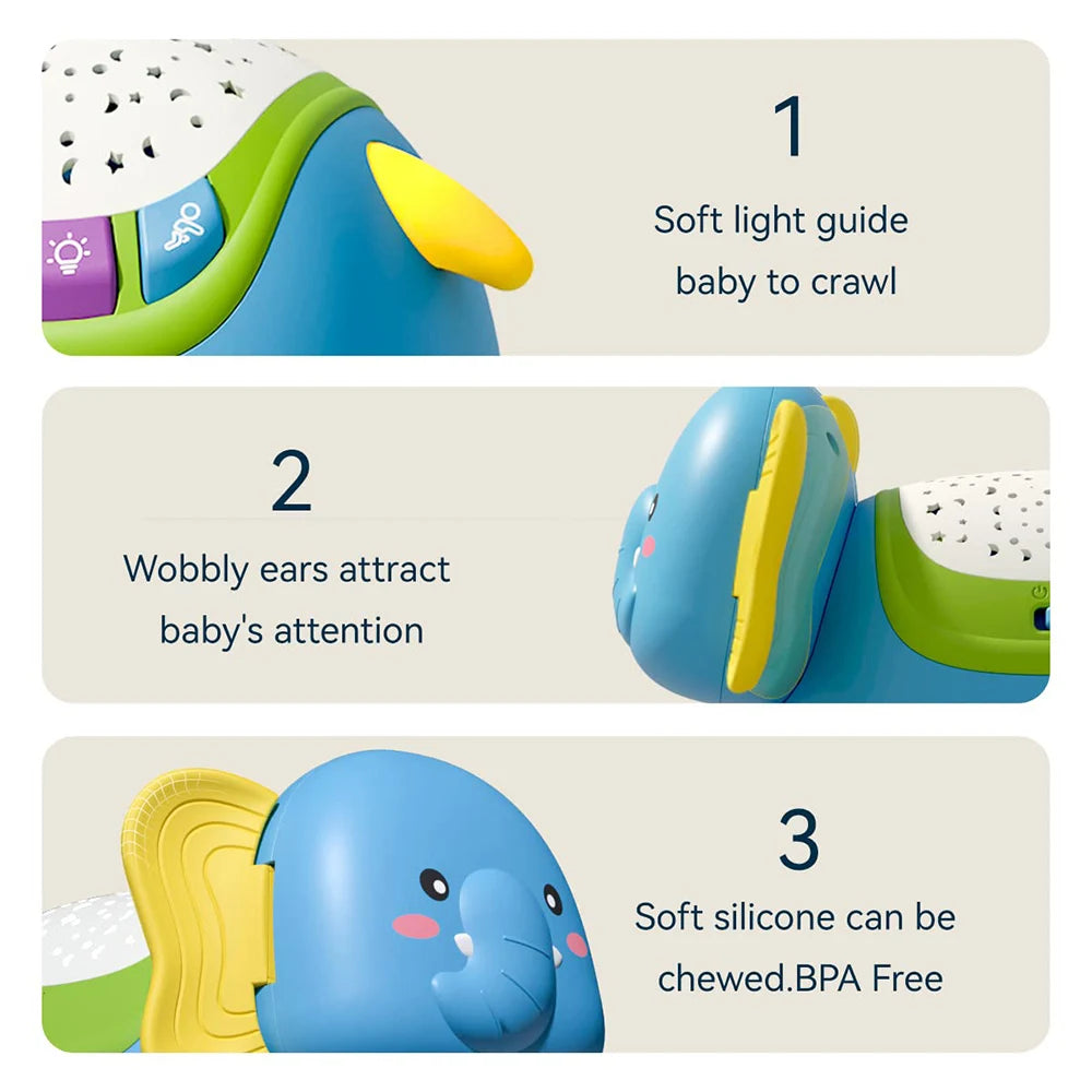 Musical Elephant Tummy Time Infants Toys