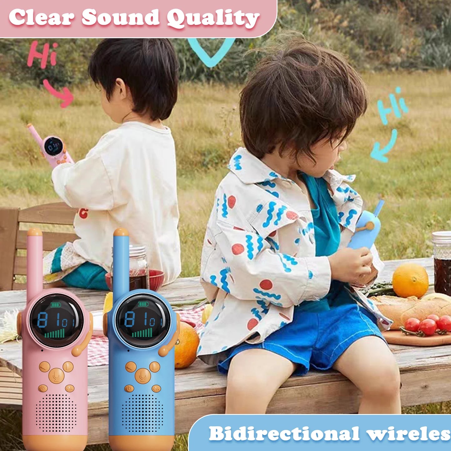 Rechargeable walkie talkie for children