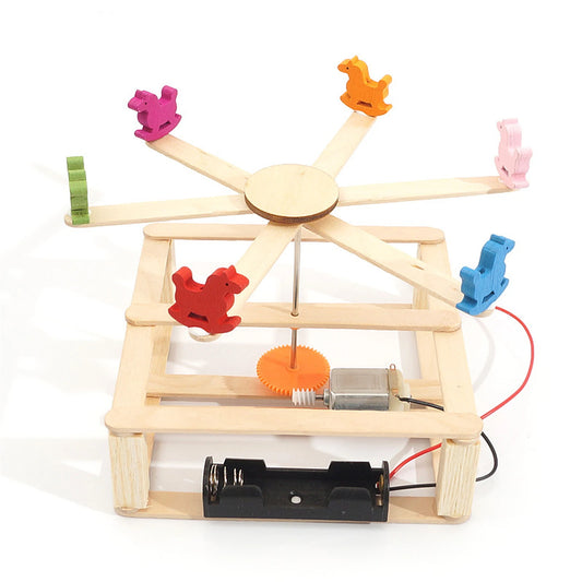 Hand Made Toys Wooden Model Carouse