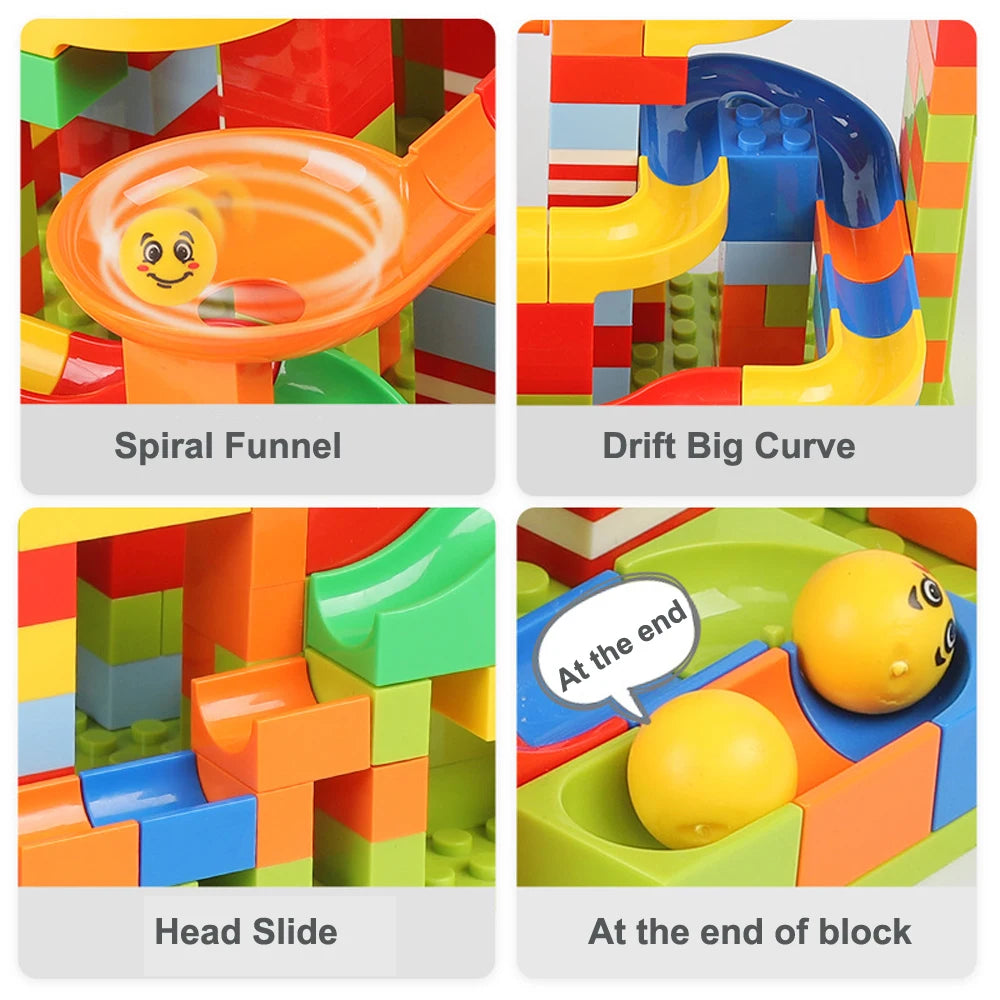 Marble Race Run Blocks Maze Ball Track Toy