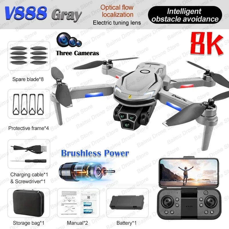 Drone 8K Professional HD Triple Camera