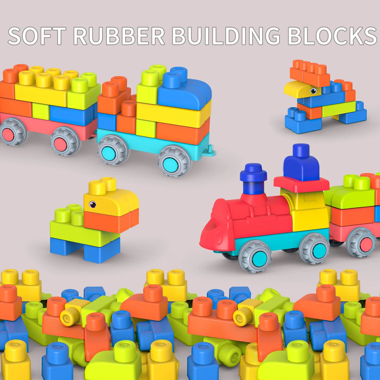 Soft Rubber Large Particle Block Children's