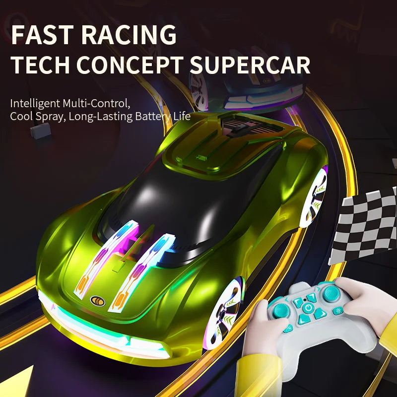 Stunt Car with LED Light Spray High