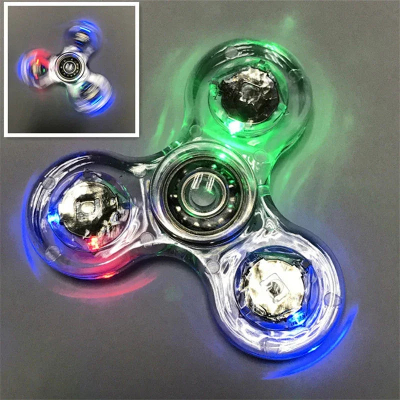 Luminous LED light Fidget Spinner Hand