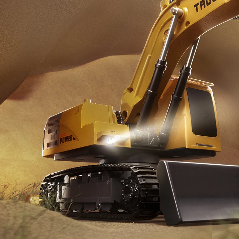 Remote Control Excavator Toy Car with Lights Sound Effect Electric