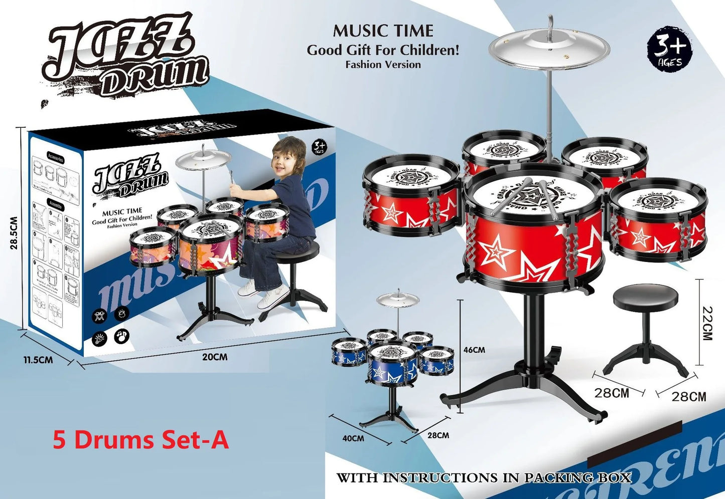 Jazz Drum Set for Kids