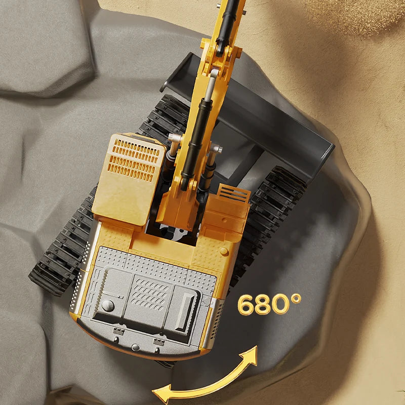 Remote Control Excavator Toy Car with Lights Sound Effect Electric