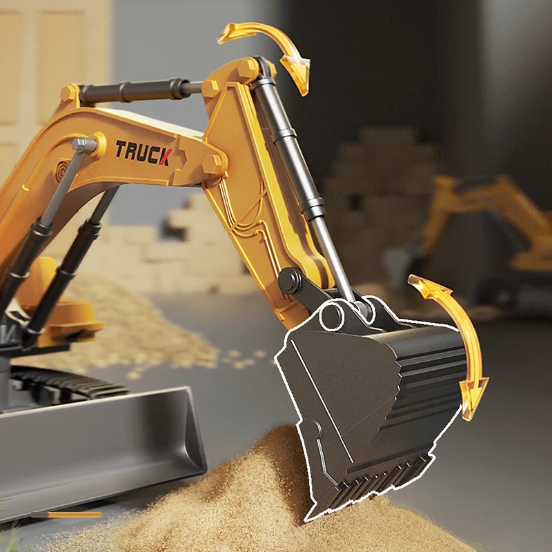 Remote Control Excavator Toy Car with Lights Sound Effect Electric