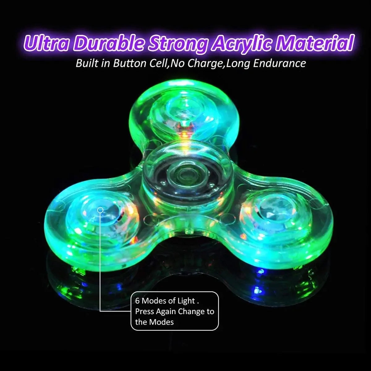 Luminous LED light Fidget Spinner Hand