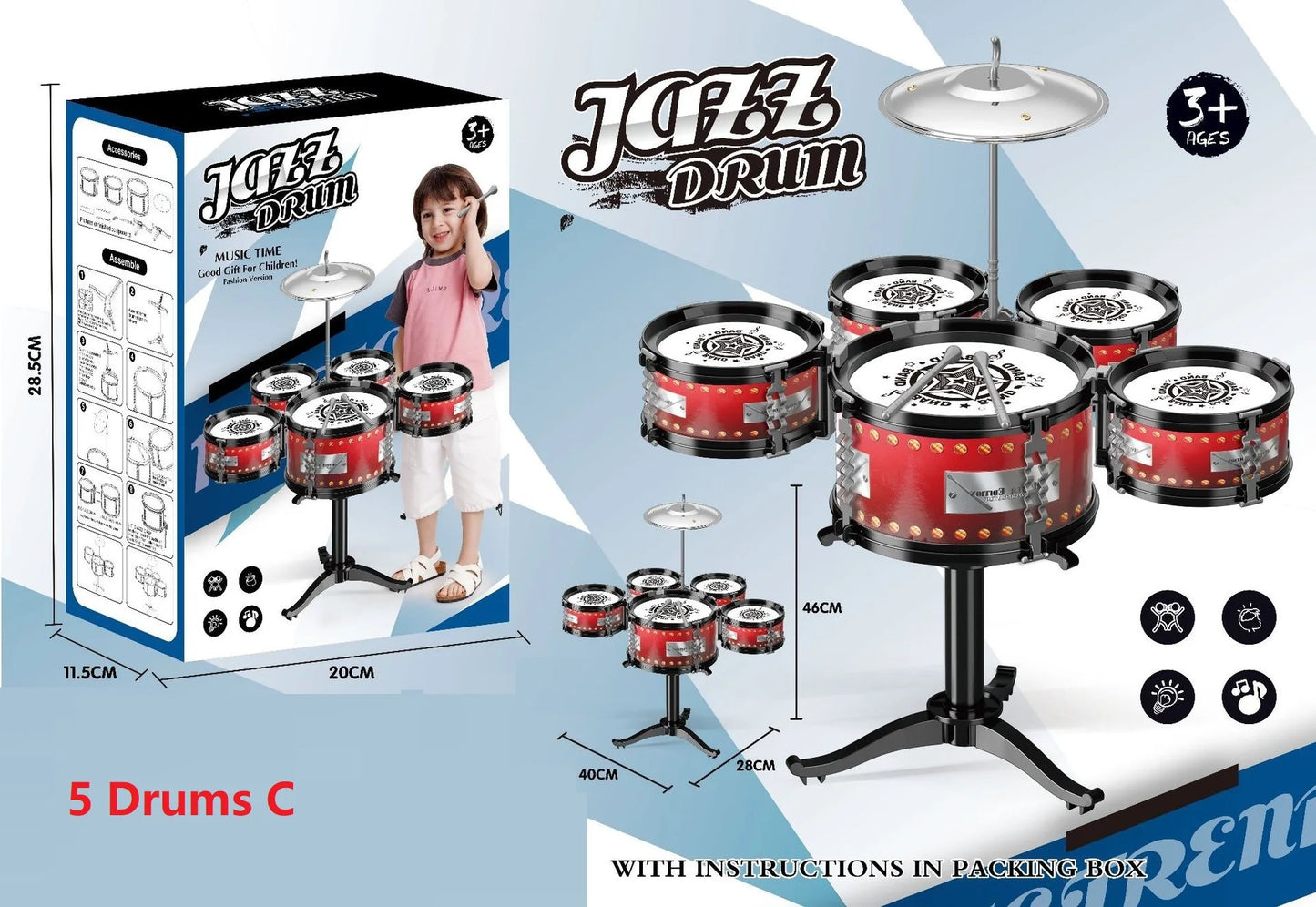 Jazz Drum Set for Kids