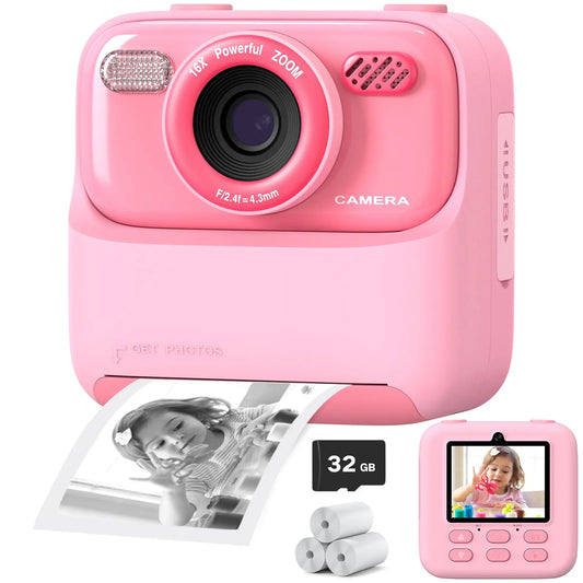 Kids Camera Instant 1080P HD With 32G